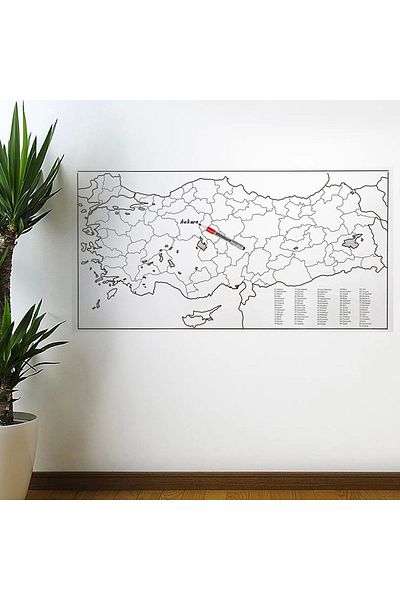 Go İthalat Writable Turkey Map Magnetic Wall Sticker 110 X 56 cm (4533)