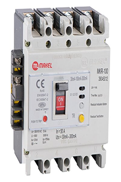 MAKEL Kaçak Akım Korumalı Kompakt Şalter 4X125 A. (Açtırma Bobinli)