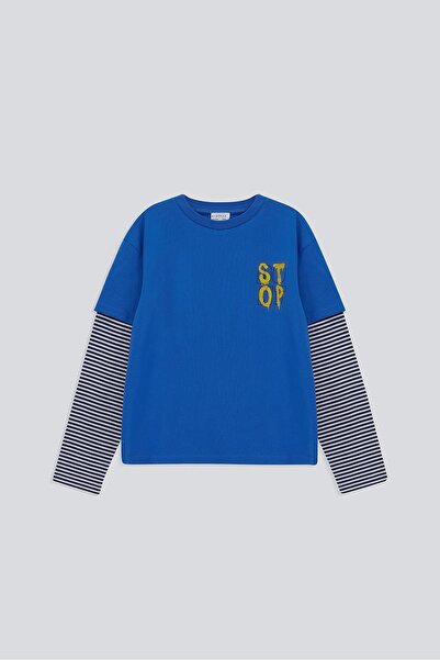 BABOKAH (KİDS BOY) Çift Kollu Bisiklet Yaka Uzun Kol T-shirt