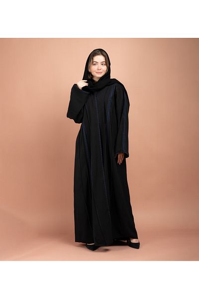 IKKXA Modern Emirati Striped Abaya AIK5051