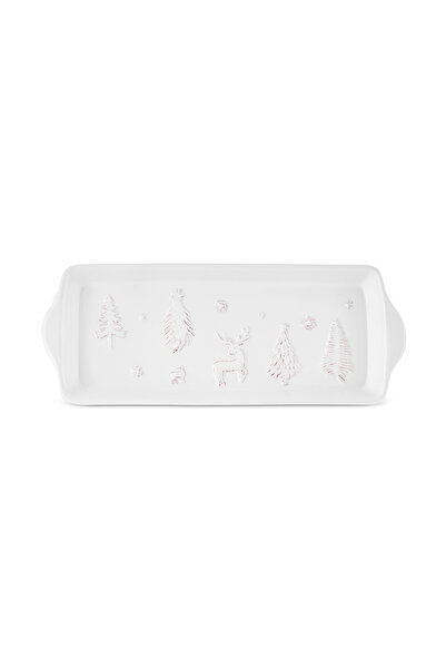 Karaca New Year Christmas Snowy Boat Plate 30 Cm White
