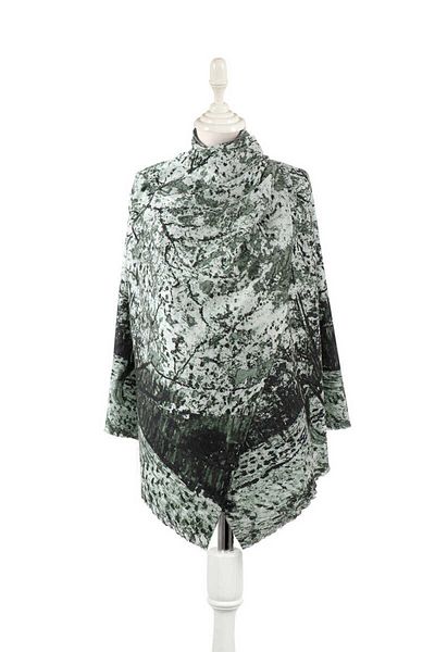 Bursa İpek Khaki Peach Tree Pattern Winter Shawl