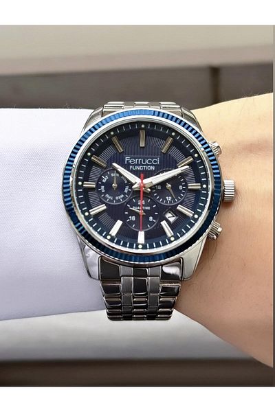 Ferrucci Men's Functions Active Steel Band Wrist Watch