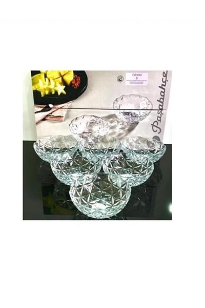 Paşabahçe طقم استريلا 6 أوعية سلطة وتقديم زجاجية 12 سم – 10543