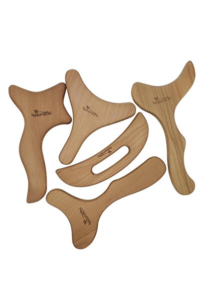 Naturachi Ahşap Graston Madero Terapi ve Selülit 5'li Masaj Aleti Model 1