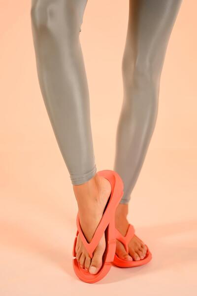 Beyond Unisex Orange Ultra Light Faylon Matte Slippers 2cm Byndfay03