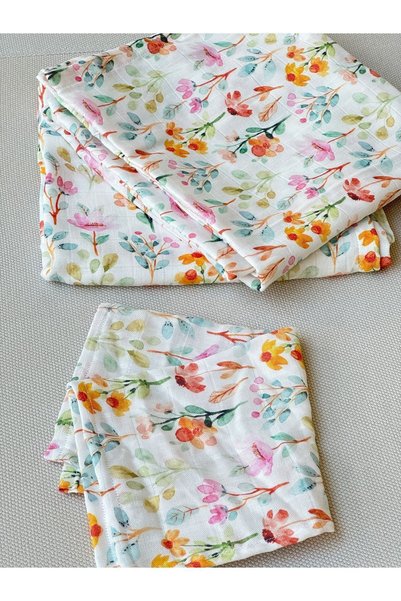 BETSY STUDIO Watercolor Floral Muslin Cover 75X100Cm/ Stroller Cover Nursing Cover Baby Blanket