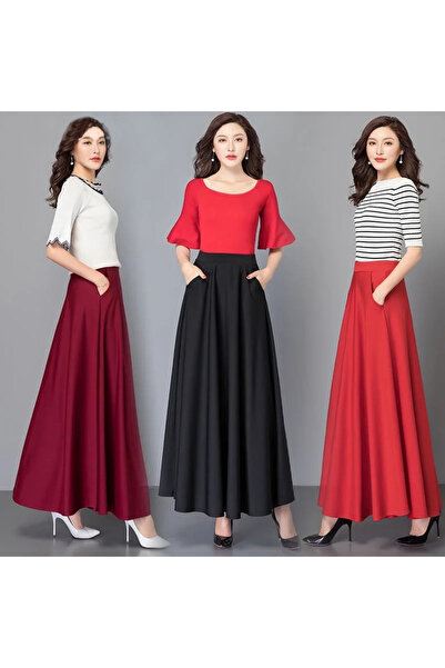 Pembecik Zarif Saten Etek Gece Eteği Saten