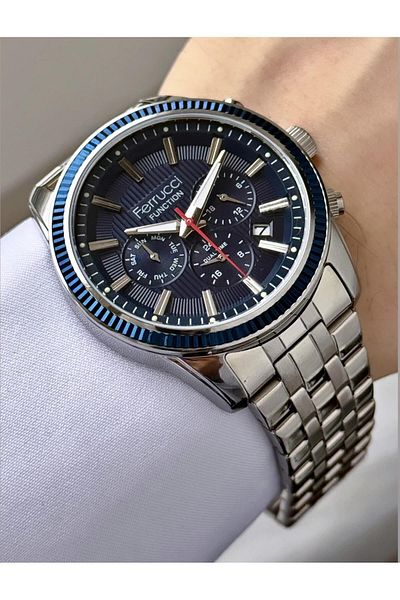 Ferrucci Men's Functions Active Steel Band Wrist Watch