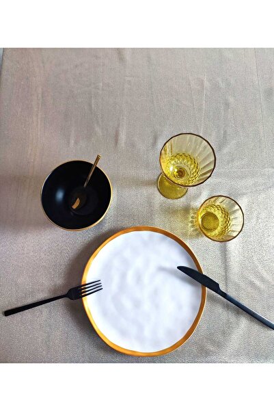 PİKKO HOME 145*220 Cm Față de masă subțire cu sclipici aurii (NOU)