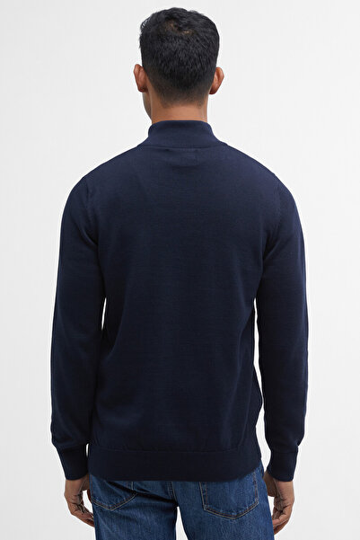 Barbour Pima Cotton Yarım Fermuarlı Kazak Ny91 Navy