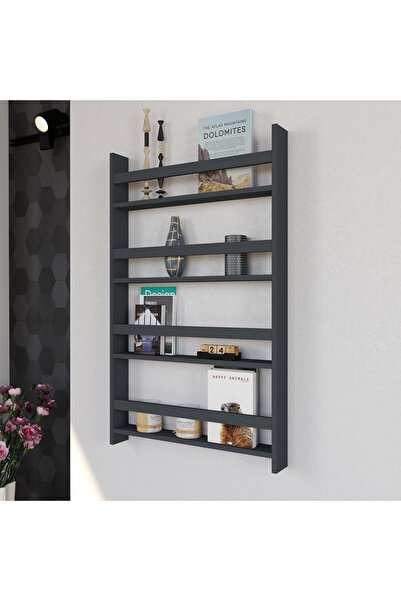 ALONEX HOME Nordik Duvar Rafı Antrasit, Dekoratif Duvar Rafı, Çok Amaçlı Raf,...