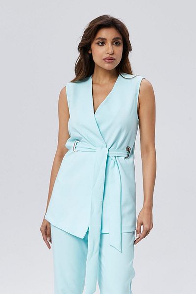 Appleline Mi̇nt Women's Double Set - Buckle Vest and Belted Trousers