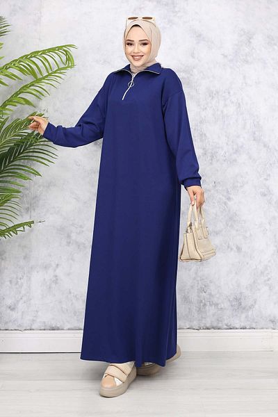 benguen Μπλε Navy Basic Hijab Φόρεμα - 2333