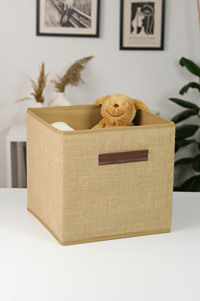 PH Prendi Home 100% Jüt Kapaksız Dolap Içi Çamaşır Oyuncak Düzenleyici Katlanır Saklama Kutusu 30x30x30
