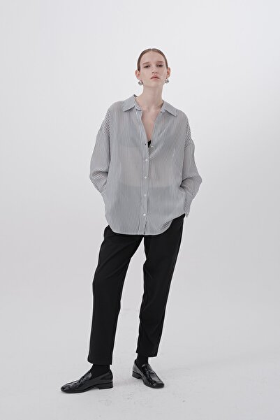 VATKALI Semi see through striped shirt