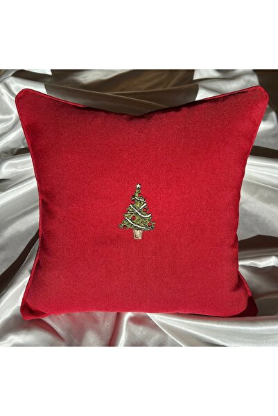 Elegancembroidery Yılbaşı Temalı Nakışlı Kırlent Kılıfı
