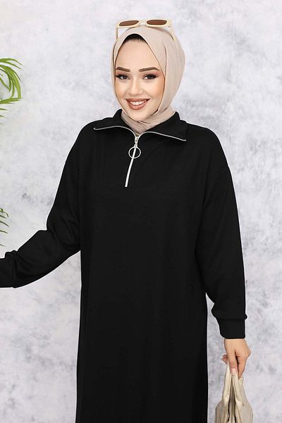 benguen Μαύρο Basic Hijab Φόρεμα - 2333