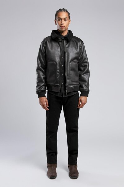 Lee Cooper Kewin Men's Nubuck Coat Black