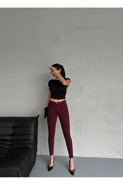 BPF Burgundy Shaping Effect Push up Skinny Jean