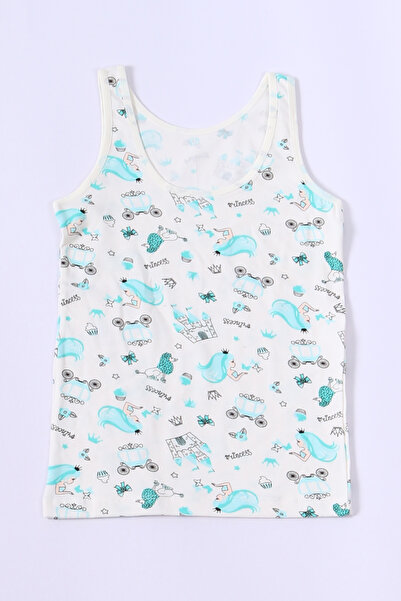DK İÇ GİYİM Girl's Undershirt with Thick Straps Patterned? Set of 6
