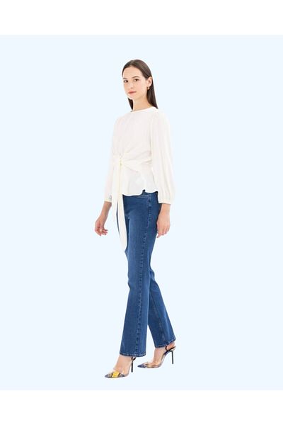 SEÇİL Round Neck Tied Bluz