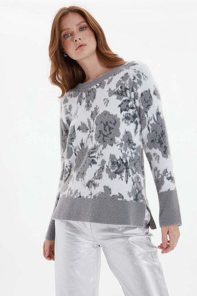 Two Mail Gray Rose Blouse
