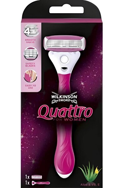 Wilkinson Sword Quattro Sistem Kadın Tıraş Bıçağı Vakumlu Tutma Aparatı Ile B...