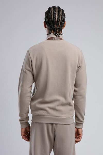 Lee Cooper Dreon Men's Stand Collar Zippered Sweatshirt Mink