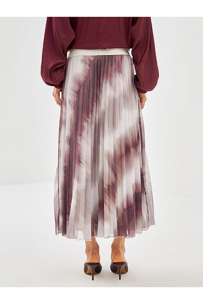 LC Waikiki Fusta de damă plisată cu model Lcwk cu talie elastică
