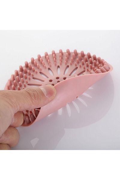 MAİN SHOP Round Sink and Bathtub Strainer, Sink Stopper Drain Protector Pink Color 1 Piece M-140
