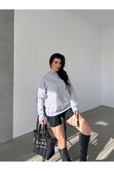 Gezen Çorap Φούτερ Crew Neck Black Basic - Mg1559