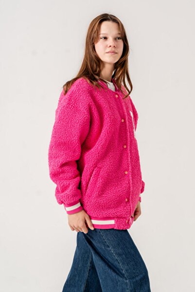Kappa 8-15 Years Lovobery Girl's Bomber Jacket/Cardigan -Fuchsia