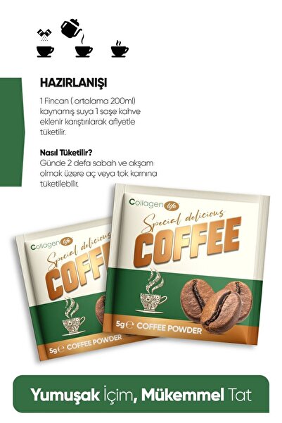 COLLAGEN LIFE Hindiba, Kollajen, Garsinya Ve Çörek Otu Içeren Detox Kahve 20 Saşe