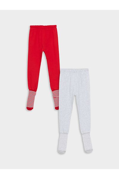 LC Waikiki Lcwk Baby Girl Pajamas with Elastic Waist Socks, 2-Piece