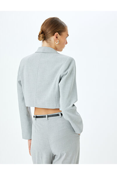 Koton Double Breasted Crop Blazer Jacket