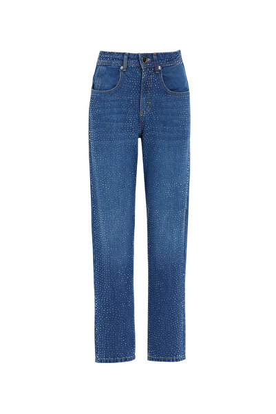 GİZİA Jagronlu Boyfriend Mavi Jean Pantolon