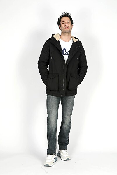 Lee Cooper Igor men's Hooded black coat