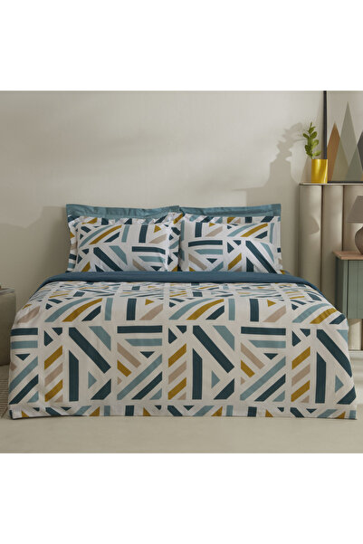 Karaca Home طقم غطاء لحاف فردي من القطن بنسبة 100% من Morgan باللون الأخضر