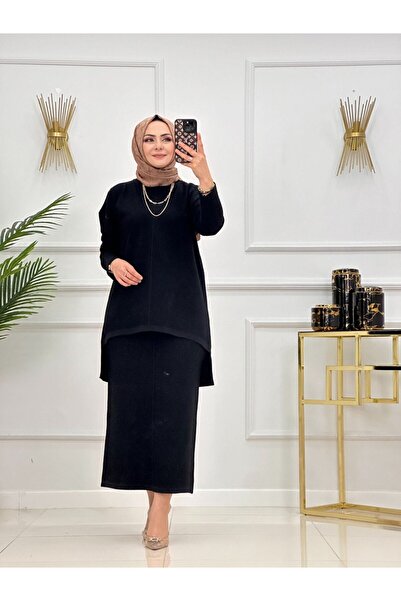 Enans Design 2'Li Etek Tunik Takımı,Kadın Etekli Takım