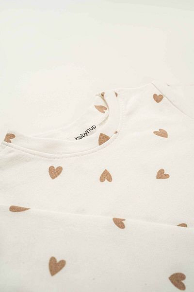 babynup Gold Heart Patterned Baby Girl Child Raster Tracksuit Set