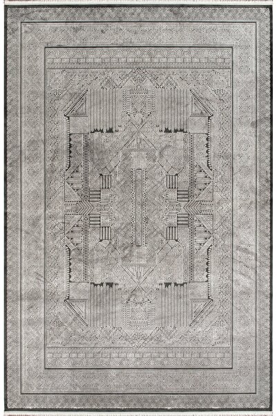 Royal Halı Bearny Modern TD01D Antrasit Gri Viskon Akrilik Yumuşak Dokulu Halı Karademir Home