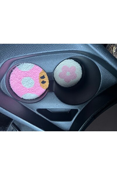 AKBAŞ DESİGN قاعدة أكواب السيارة المطرزة المكونة من قطعتين / قاعدة السيارة