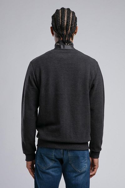 Lee Cooper Dreon - Мъжки суитшърт с яка стойка и цип (антрацит)