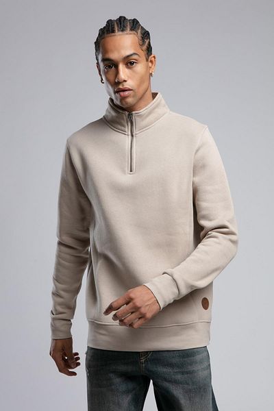 Lee Cooper Μπεζ ανδρική φούτερ με όρθιο γιακά Ceaser