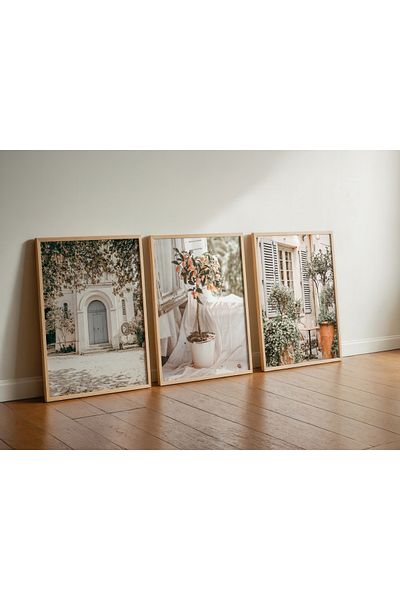 Fark Tanıtım Neutral Wall Art Poster fără încadrare din 3 piese, Poster decorativ modern fără încadrare, pictură