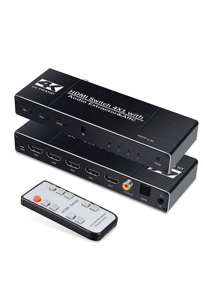 Gplus 4 Port Hdmı 2.0 4k 2160p 60 Hz Hdr10 Hdcp Arc TV Ses Sistemi Ayrıştırıcı 4K 4x1 HDMI Switch