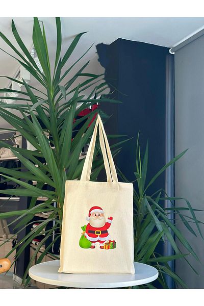 bezçantadünyası Santa Claus Raw Cloth Shoulder Bag