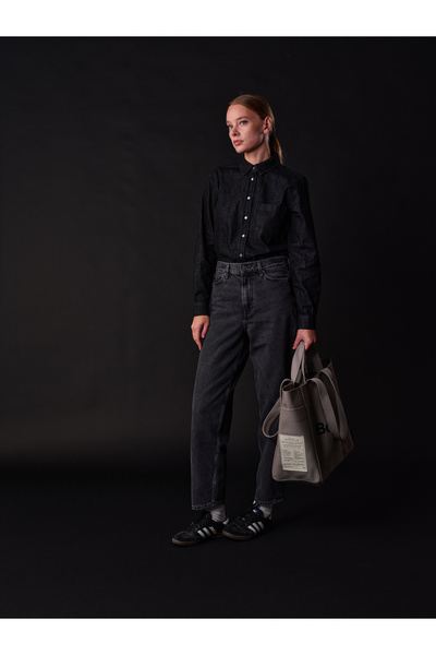 Bonheur N°4 Kanvas Çanta- Suede Gray