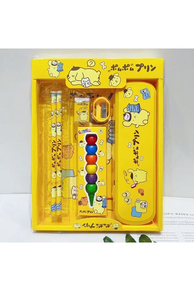 Genel Markalar Sanrio Kuromi Cinnamoroll Pom Pom Purin Kırtasiye Seti 7 Parça...